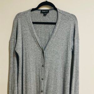 Fifteen Twenty Long Sleeve Cardigan Open Front Sweater Grey Small